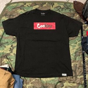 Cookies box logo black graphic‎ tee shirt 100% cotton stoner men's 2XL/24